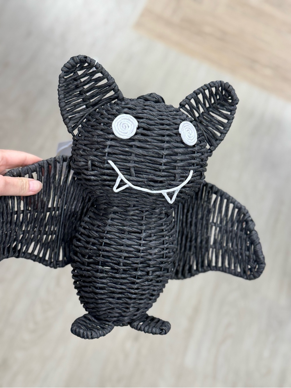Handwoven Black Bat Accent Décor -